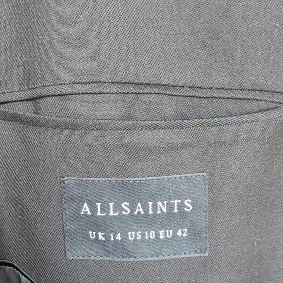 AllSaints Hanah Sleeveless Double Breasted Blazer – Black, Size US 10 - Picture 11 of 11